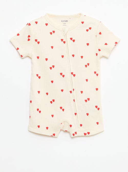 Tutine leggero con zip maniche corte all-over - Kiabi