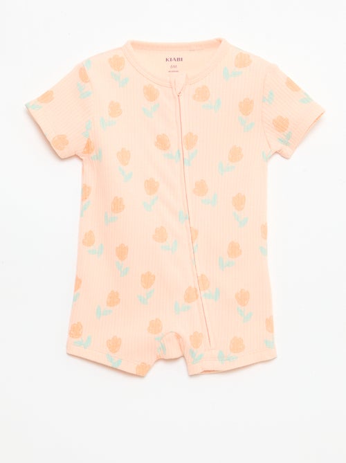 Tutine leggero con zip maniche corte fantasia integrale - Kiabi