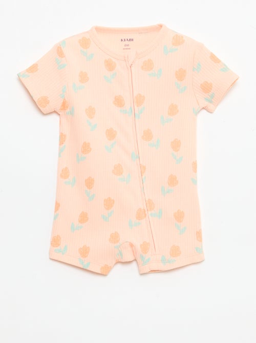 Tutine leggero con zip maniche corte fantasia integrale - Kiabi