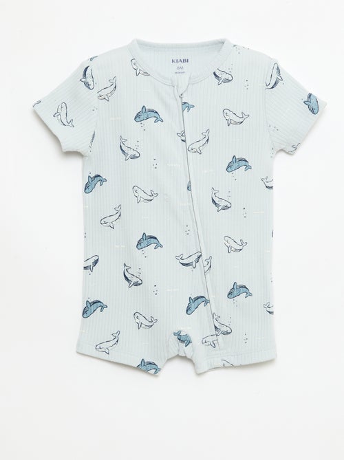 Tutine leggero con zip maniche corte fantasia integrale - Kiabi