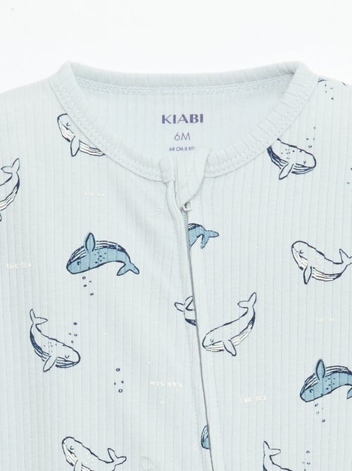 Tutine leggero con zip maniche corte fantasia integrale - Kiabi