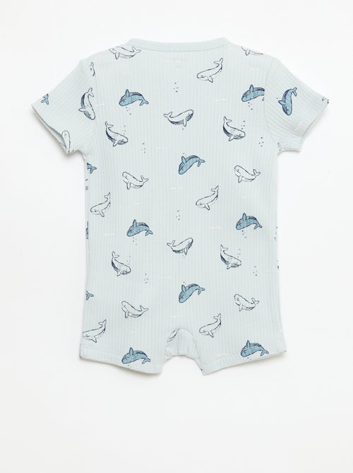 Tutine leggero con zip maniche corte fantasia integrale - Kiabi