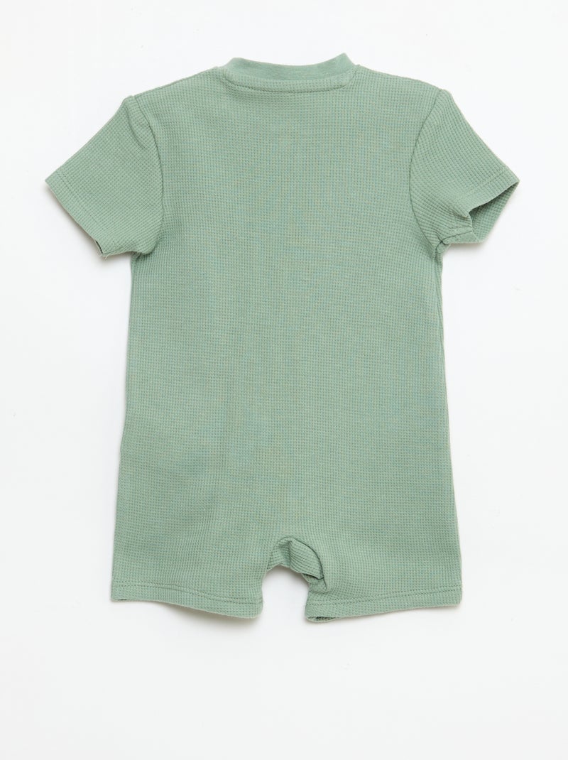 Tutine stile nido d'ape tinta unita con zip Verde - Kiabi
