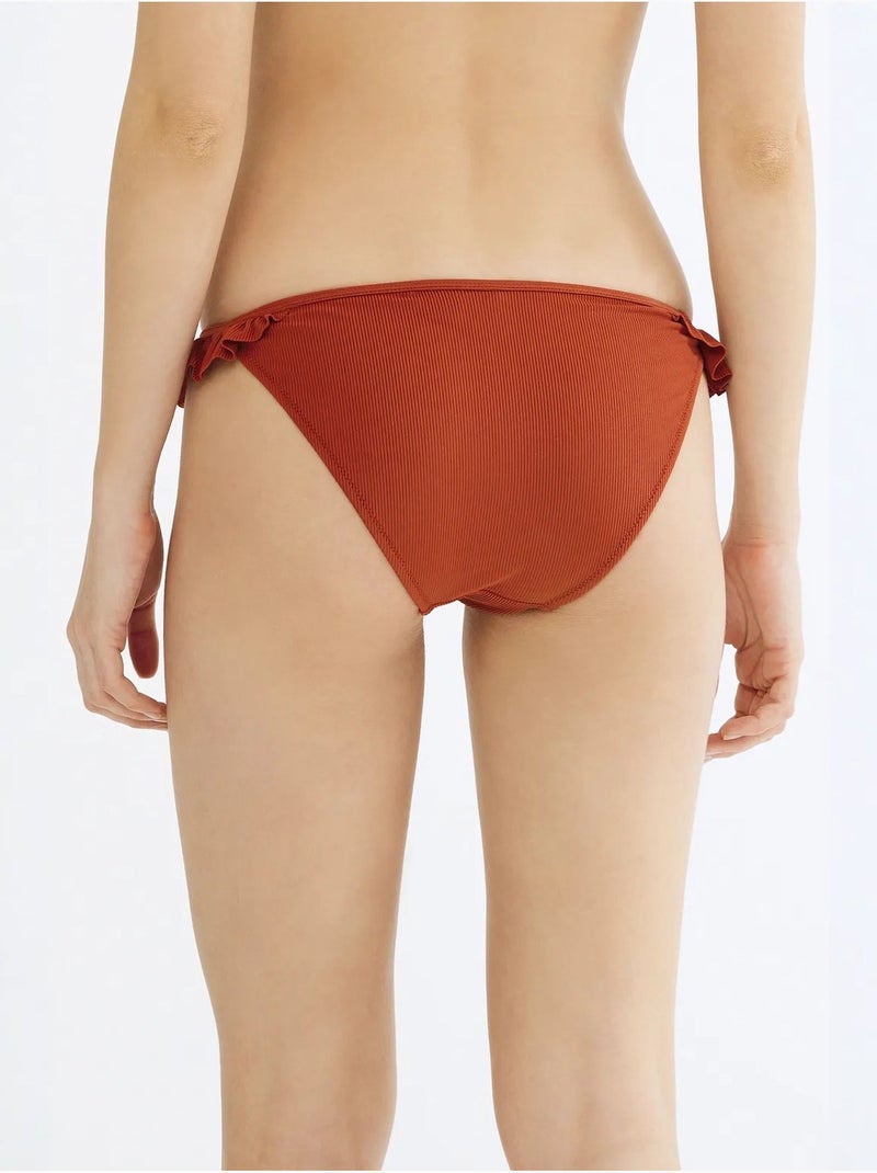 Tuva frill side slip bikini penti Terracotta - Kiabi