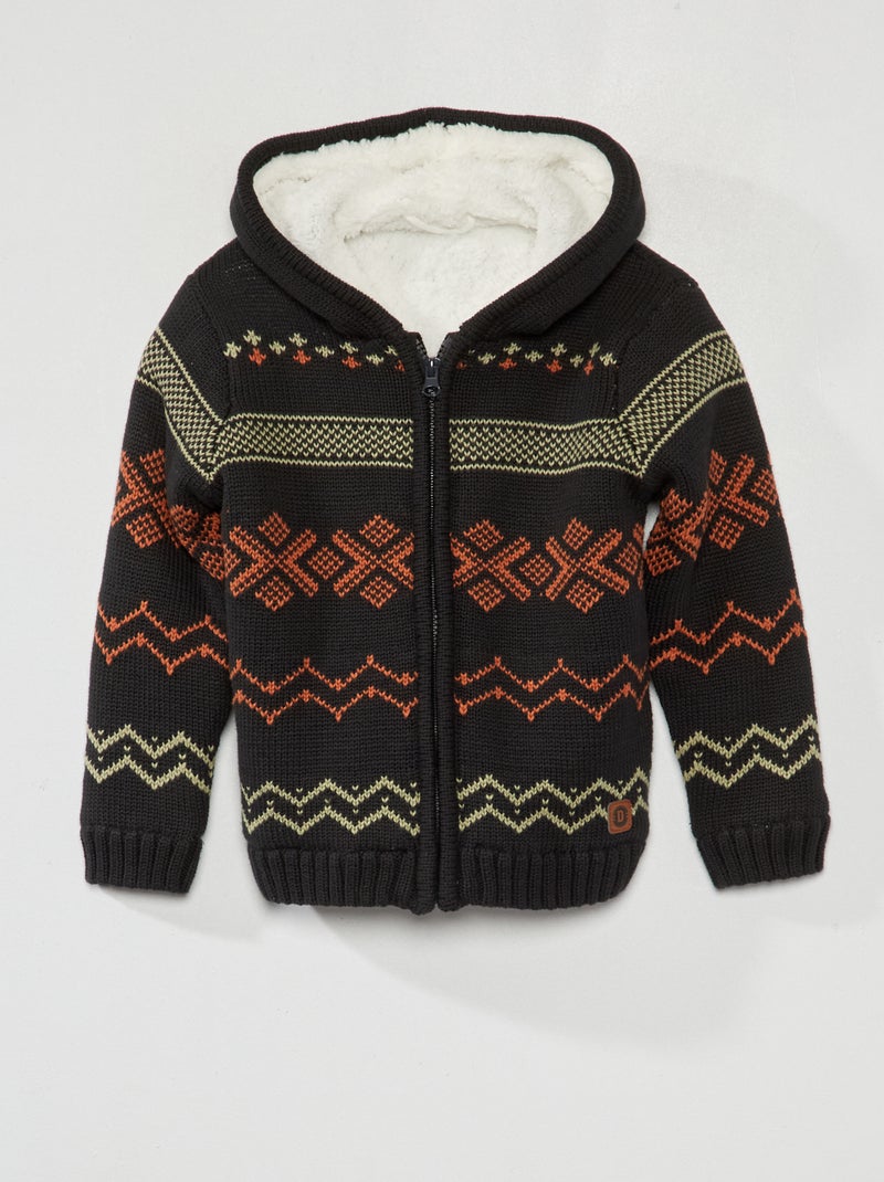 Un cardigan lavorato a maglia con cappuccio GRIGIO - Kiabi
