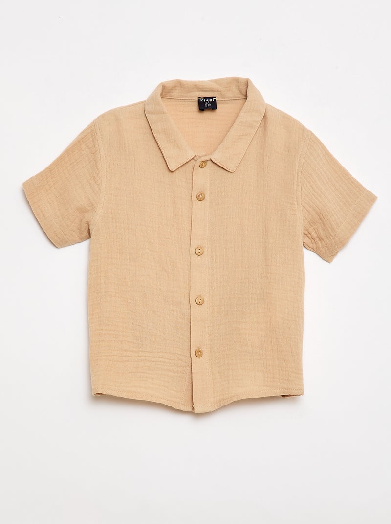 Un completo due pezzi camicia + pantaloncino Beige - Kiabi