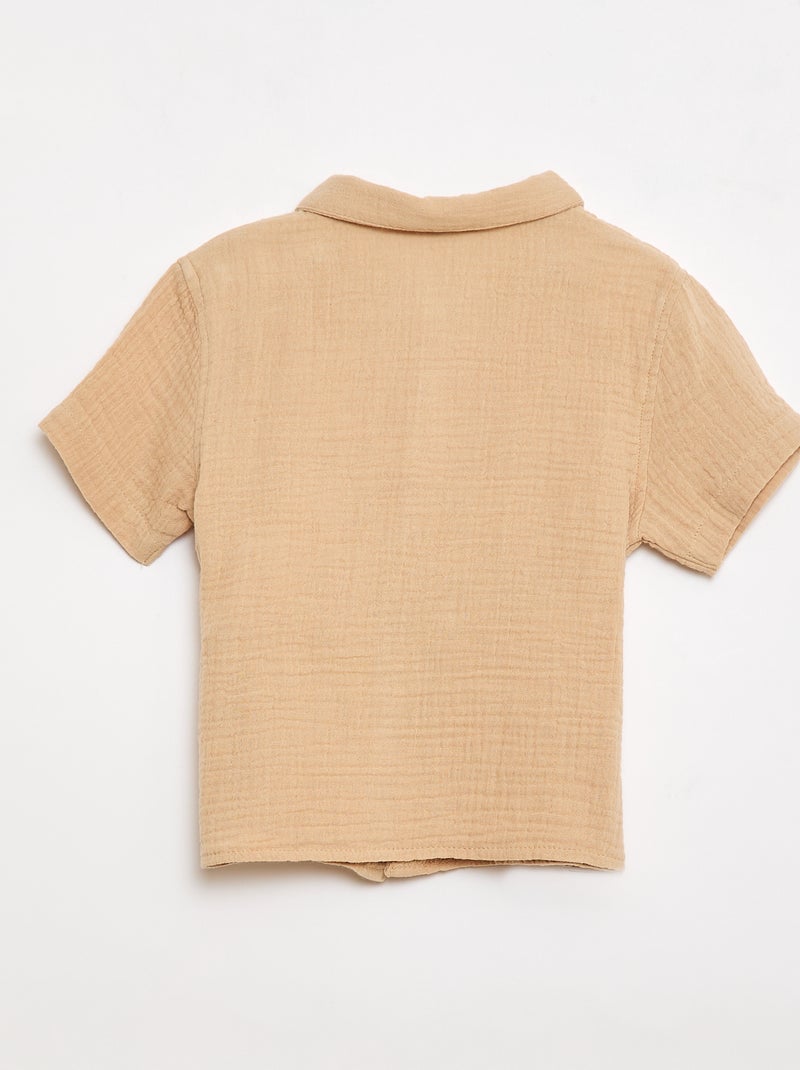 Un completo due pezzi camicia + pantaloncino Beige - Kiabi