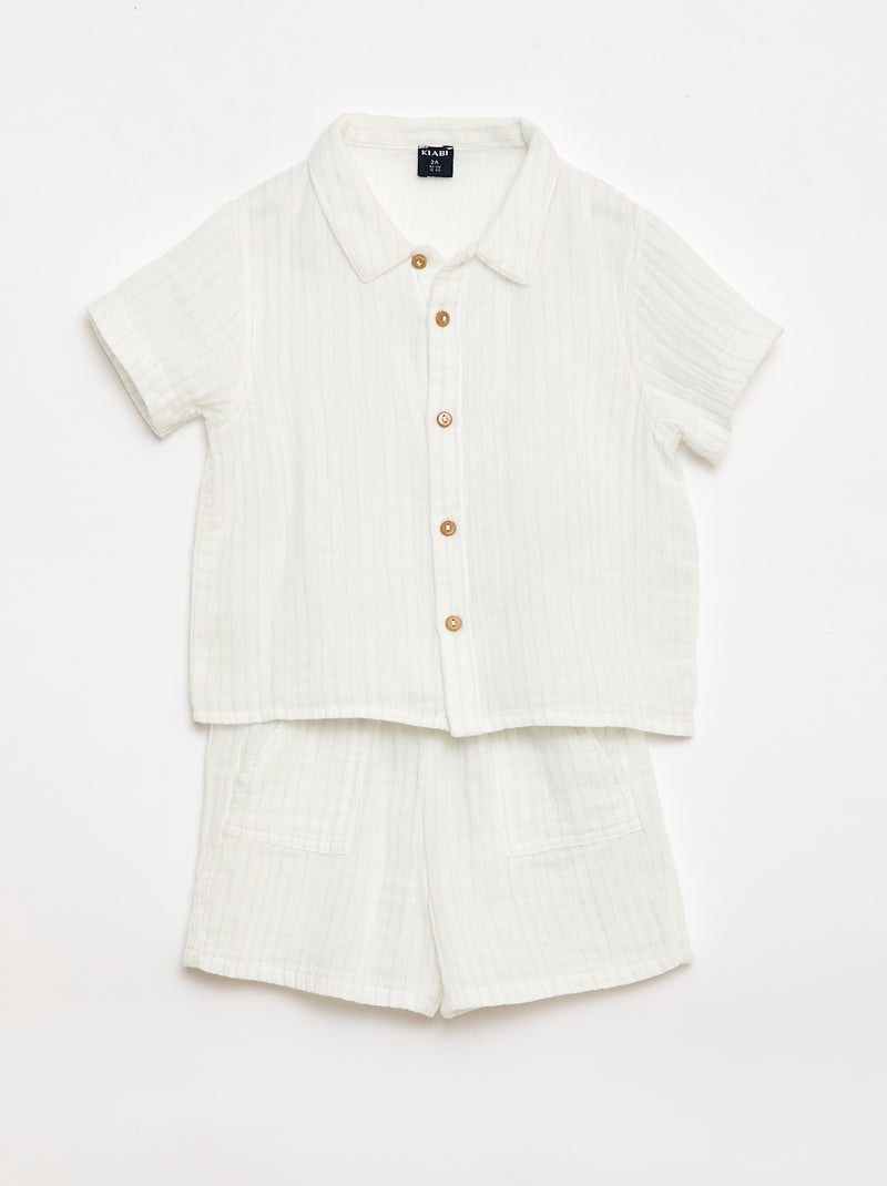 Un completo due pezzi camicia + pantaloncino Bianco - Kiabi