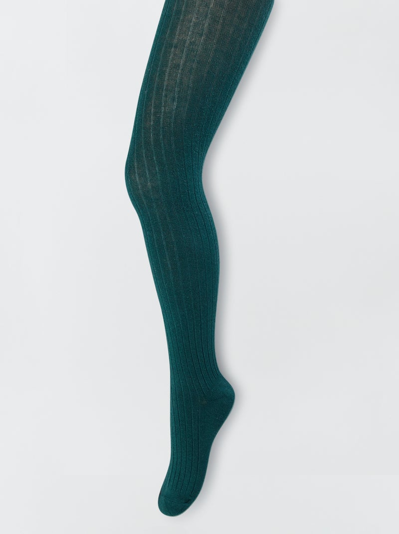 Un paio di collant caldi verde - Kiabi