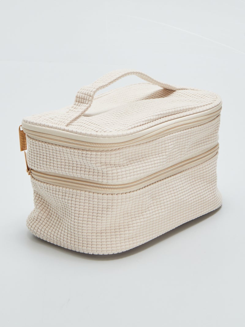Una trousse da bagno con doppio scomparto BEIGE - Kiabi