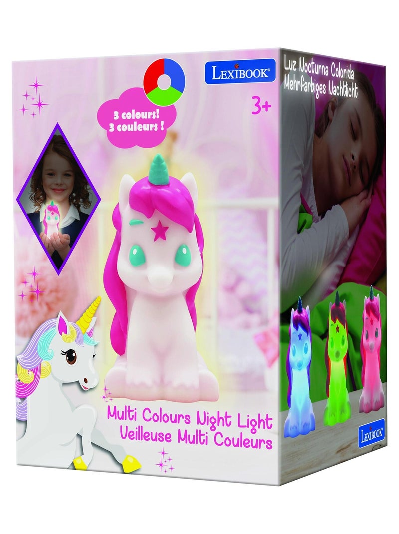 Unicorno 3D design luce notturna tascabile cambia colore Circa 13 cm Bianco - Kiabi