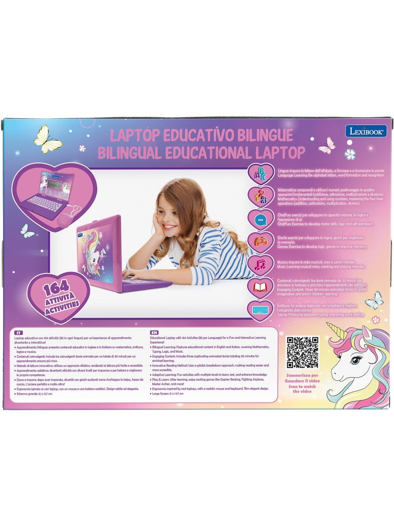 Unicorno computer portatile educativo bilingue con 164 attività (EN/IT) Rosa - Kiabi