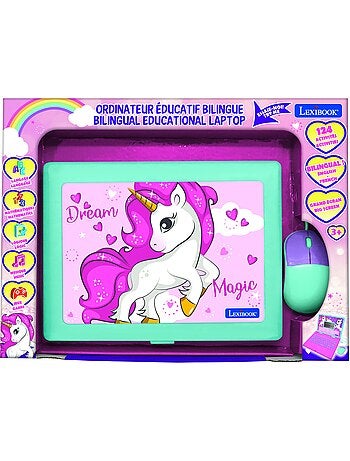 Unicorno portatile educativo parlante bilingue 124 attività in inglese e italiano