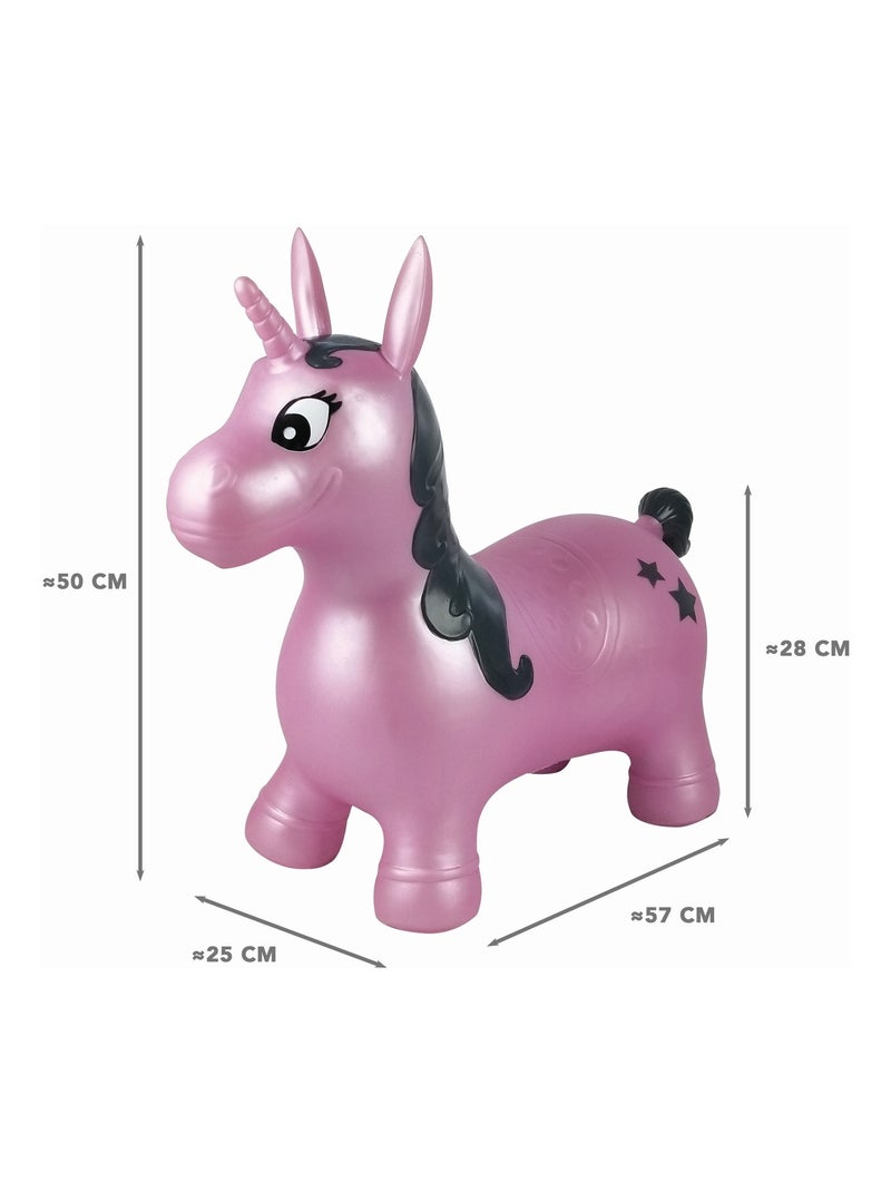 Unicorno salterino gonfiabile con tuta di peluche Viola - Kiabi