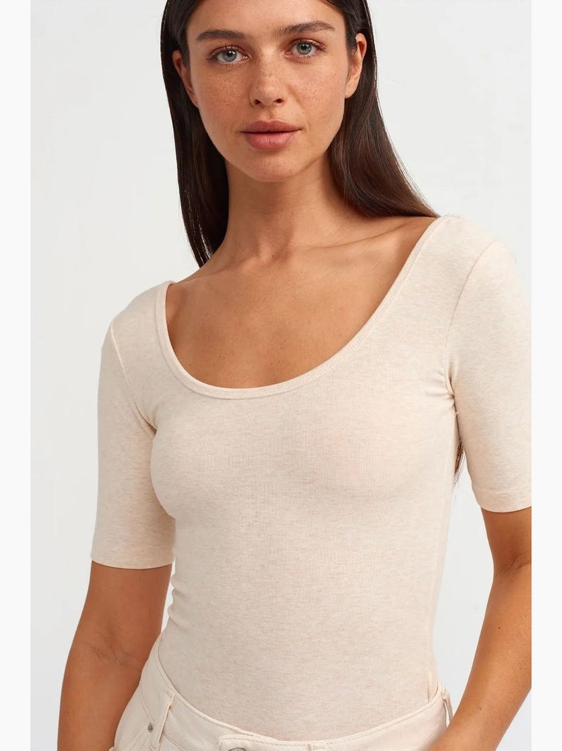 Unitard slim fit in misto cotone dilvin Beige naturale - Kiabi