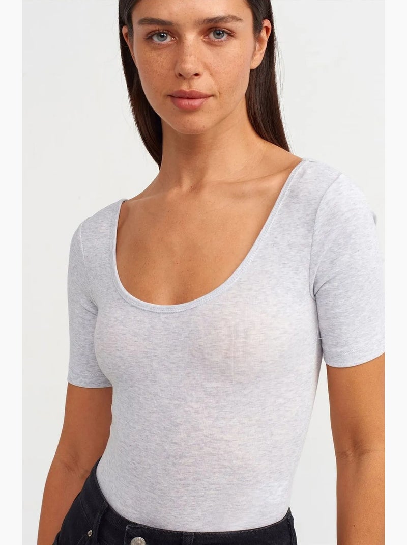 Unitard slim fit in misto cotone dilvin Grigio chiaro - Kiabi