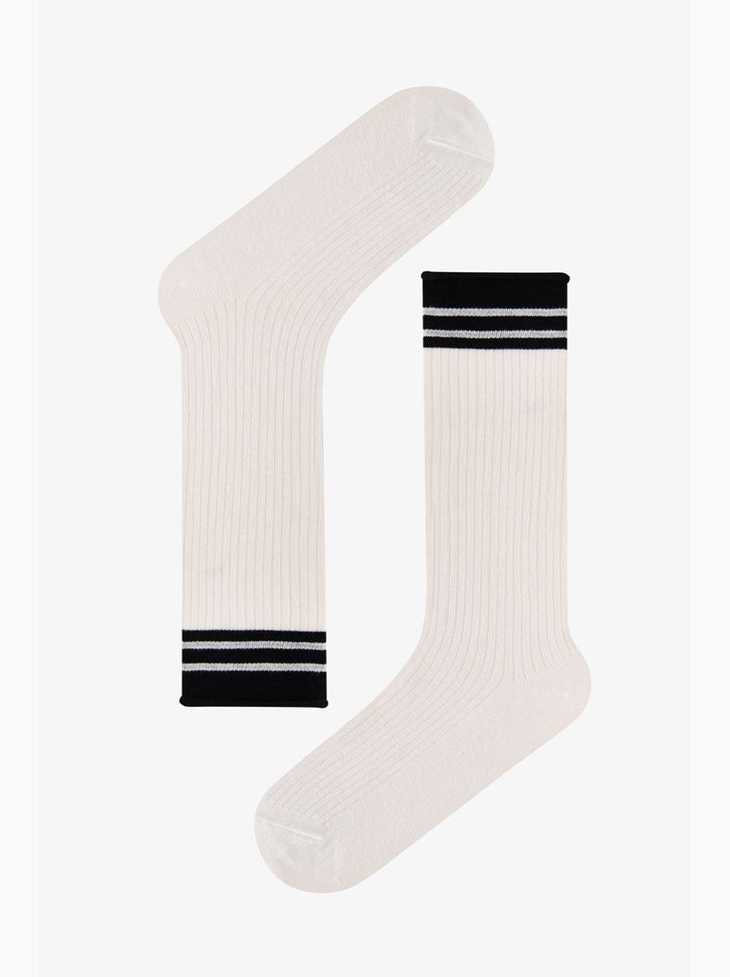 Urban calze corte a righe, paio penti Nero Grigio Bianco - Kiabi