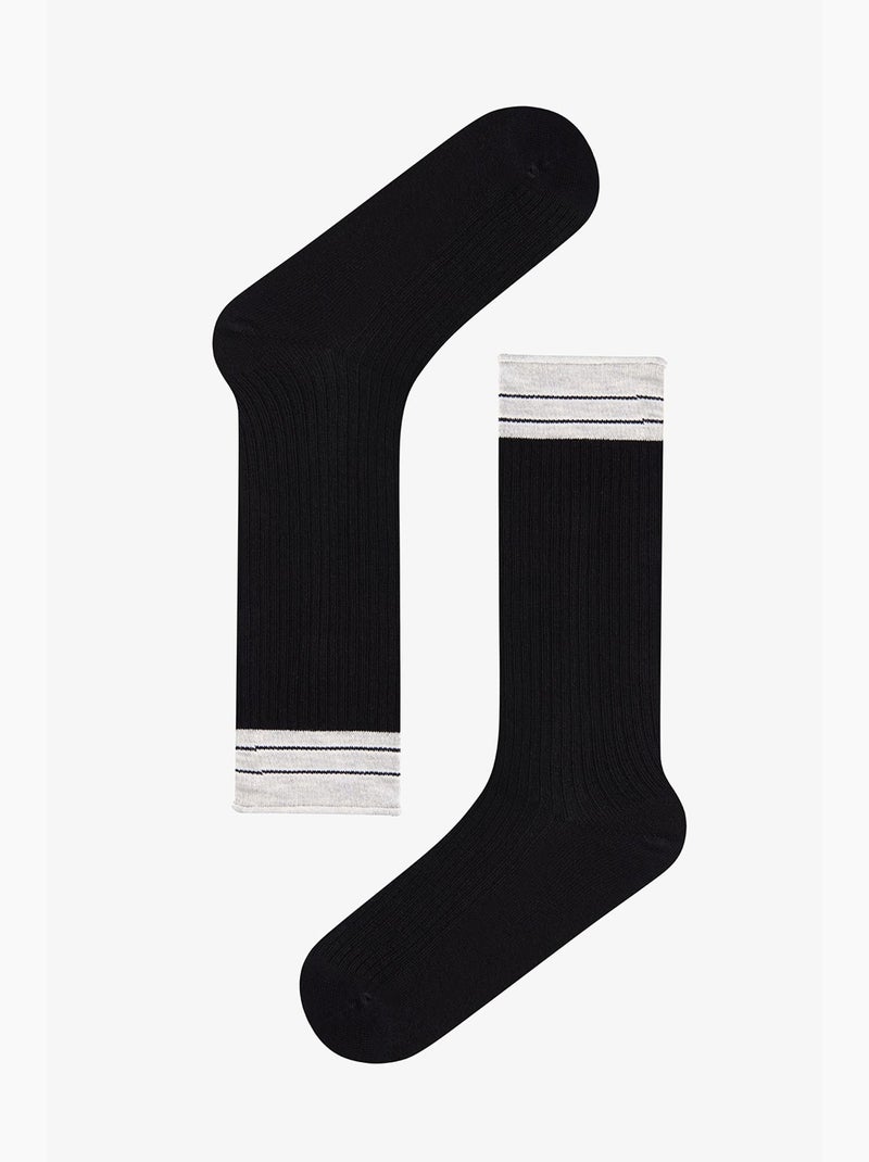 Urban calze corte a righe, paio penti Nero Grigio Bianco - Kiabi