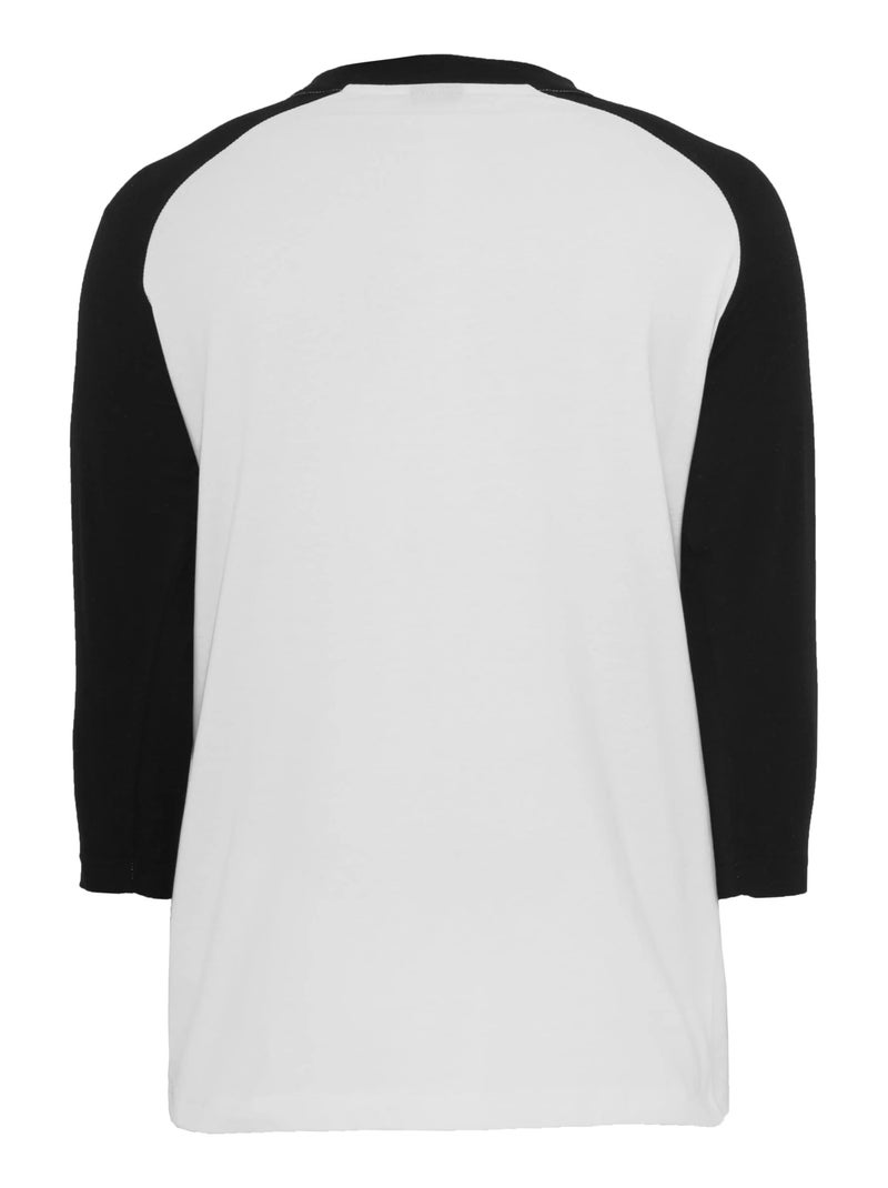 Urban Classics Maglietta Contrasto Raglan Manica a 3/4 Uomo Bianco Nero - Kiabi