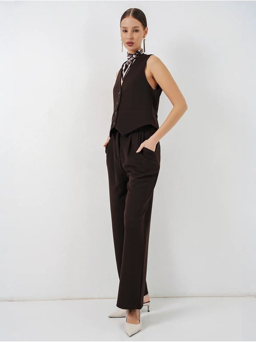 V-neck buttoned cotton-polyester vest bdart - Kiabi