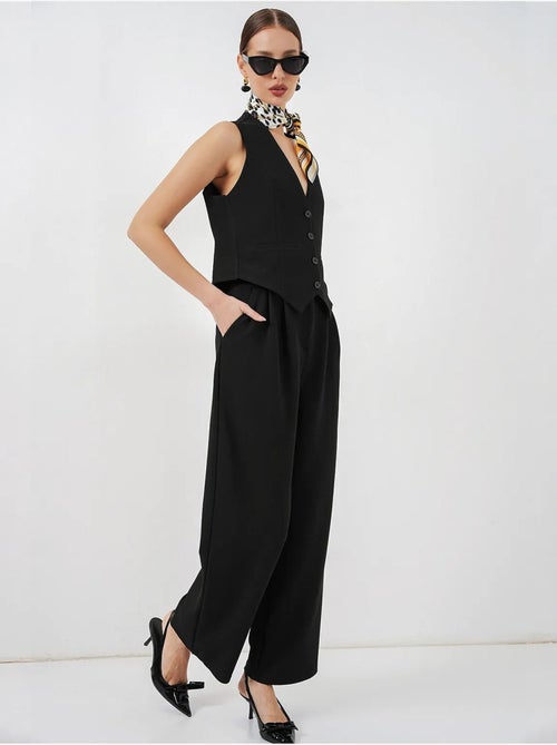 V-neck buttoned cotton-polyester vest bdart - Kiabi