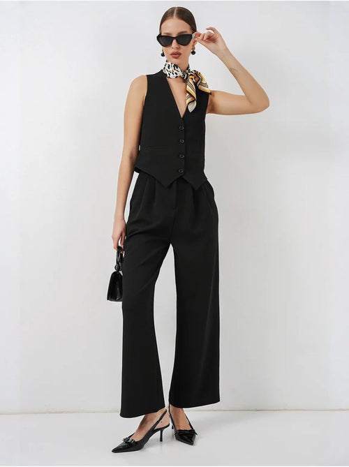 V-neck buttoned cotton-polyester vest bdart - Kiabi