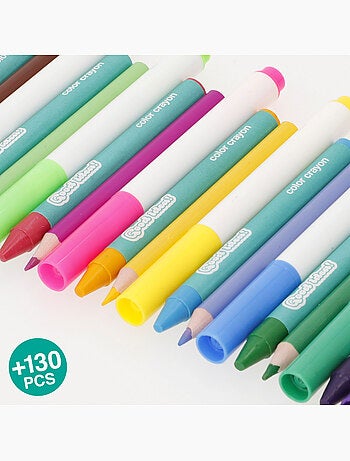 Valigetta da disegno per bambini con 130 pezzi di colori e tempere colorbaby