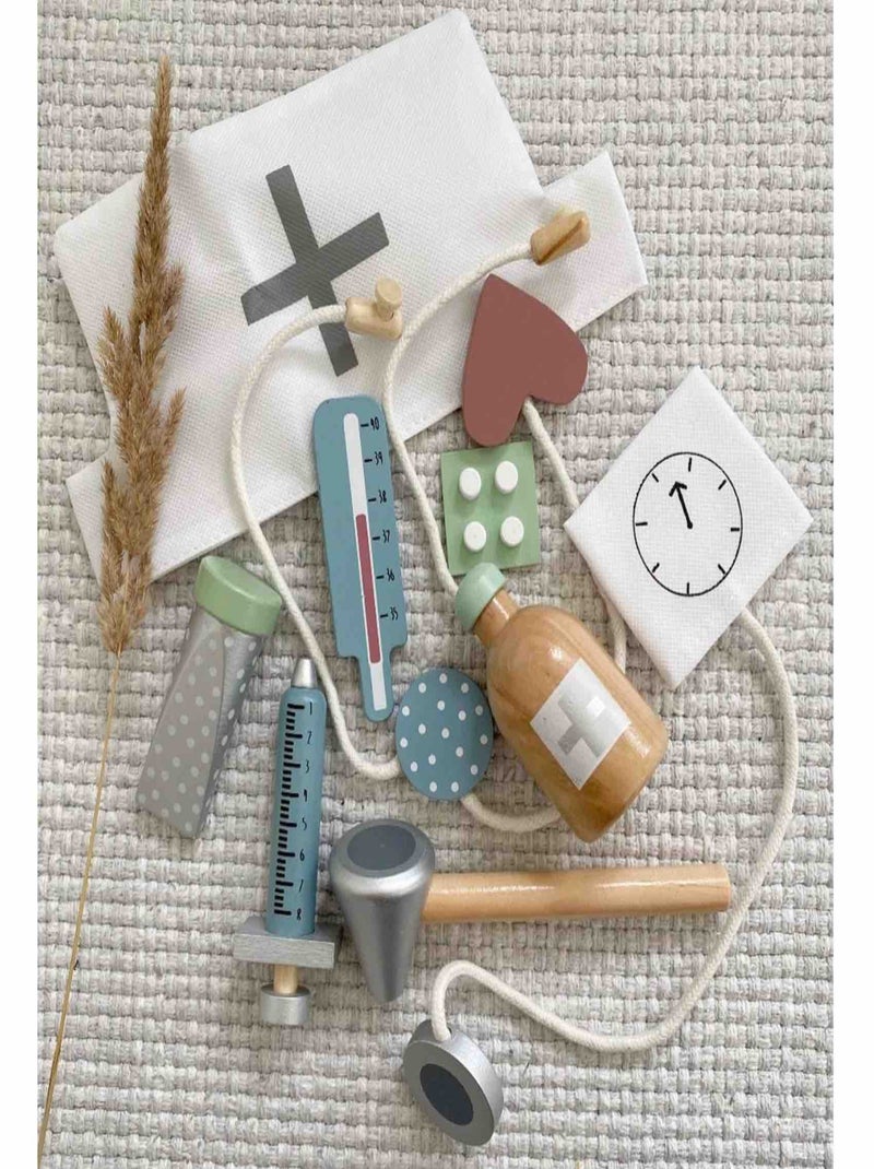 Valigetta del dottore in legno per bambini | gioco educativo e creativo | JaBaDaBaDo Grigio - Kiabi