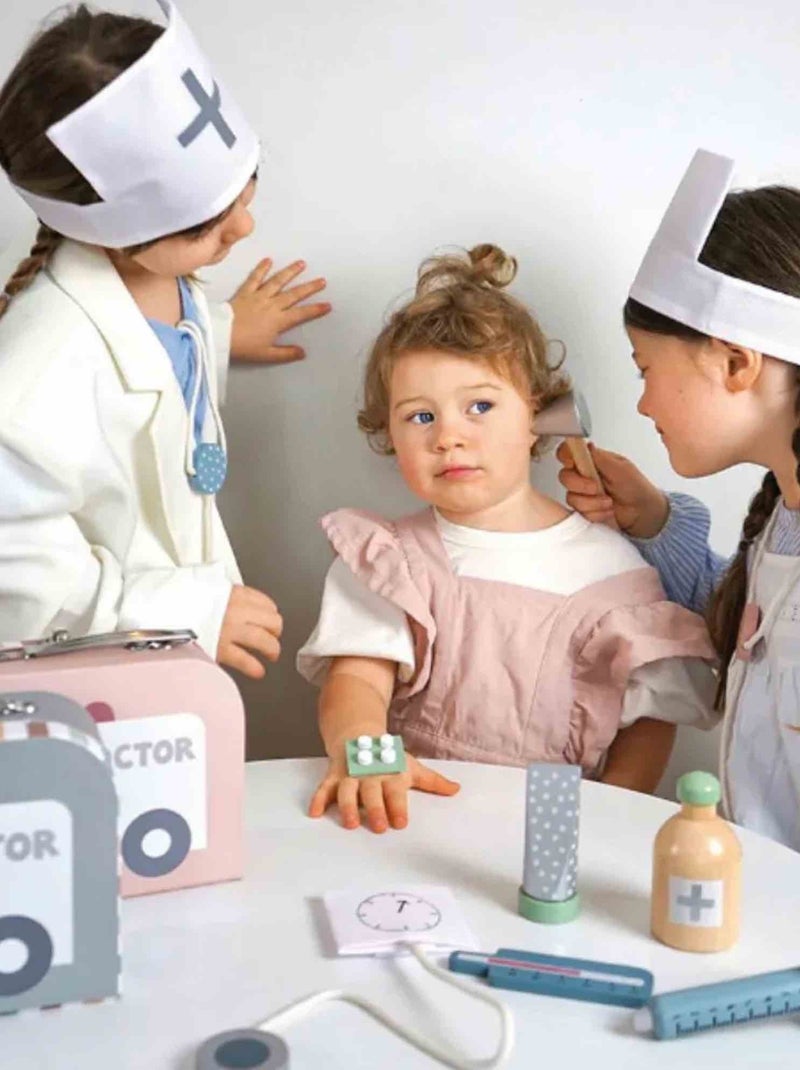 Valigetta del dottore in legno per bambini | gioco educativo e creativo | JaBaDaBaDo Grigio - Kiabi