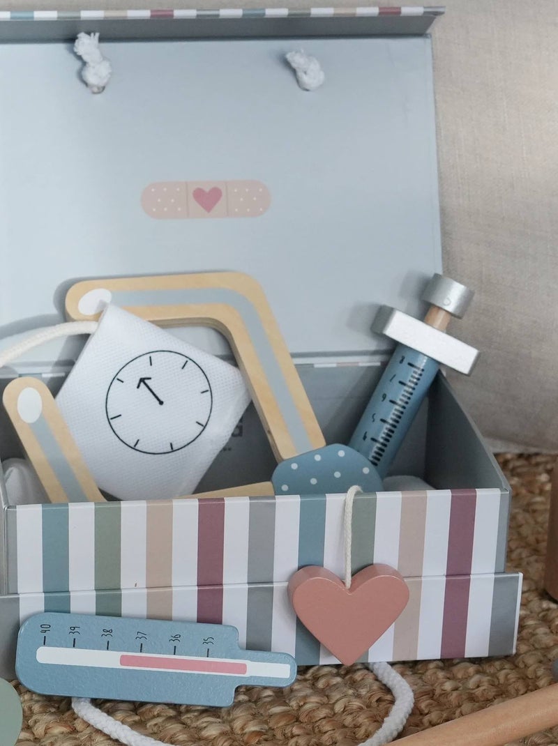 Valigetta del dottore in legno per bambini | gioco educativo e creativo | JaBaDaBaDo Grigio - Kiabi