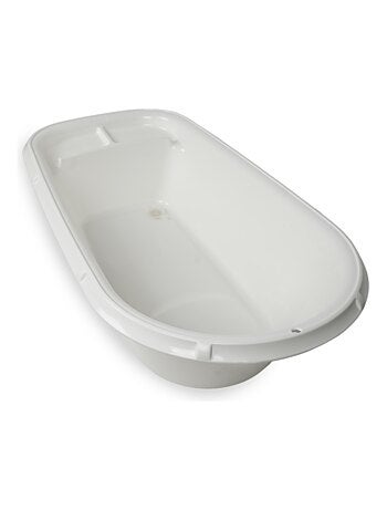 Vasca da bagno per bebè Luxe Thermobaby bianca mughetto con tappo di scarico