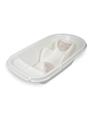 Vasca da bagno per bebè Luxe Thermobaby bianca mughetto con tappo di scarico