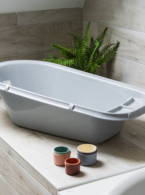 Vasca da bagno per bebè Luxe Thermobaby bianca mughetto con tappo di scarico - Kiabi Vasca da bagno per bebè Luxe Thermobaby bianca mughetto con tappo di scarico - Kiabi