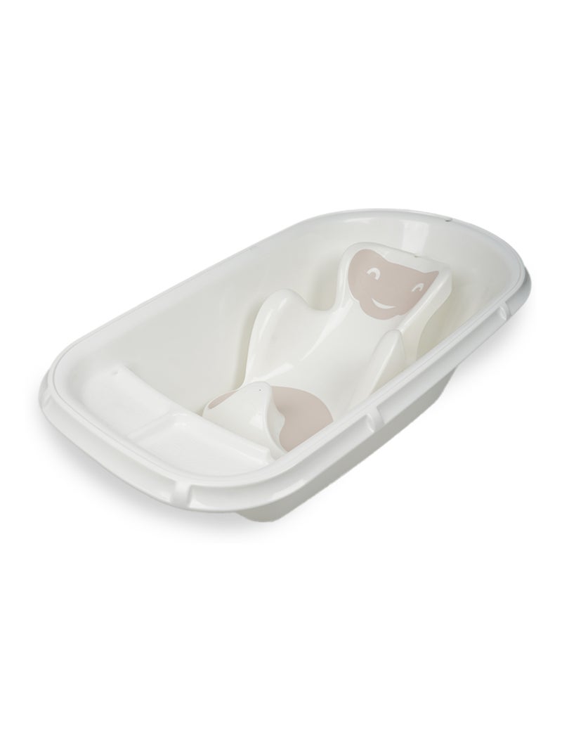 Vasca da bagno per bebè Luxe Thermobaby bianca mughetto con tappo di scarico Bianco - Kiabi