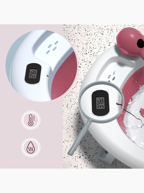 Vasca da bagno pieghevole neonato con termometro lcd e riduttore - Kiabi Vasca da bagno pieghevole neonato con termometro lcd e riduttore - Kiabi