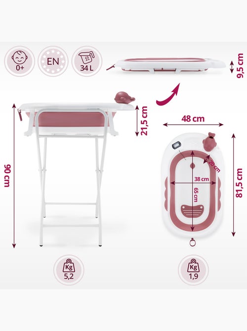 Vasca da bagno pieghevole neonato con termometro lcd e riduttore - Kiabi Vasca da bagno pieghevole neonato con termometro lcd e riduttore - Kiabi