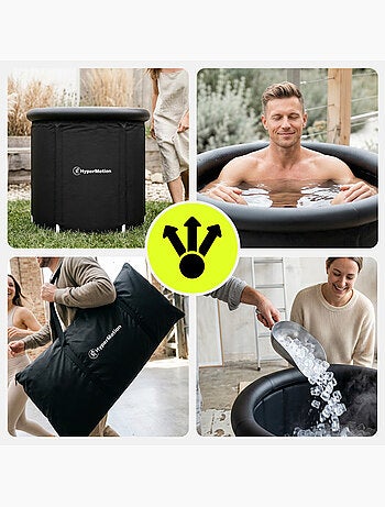 Vasca pieghevole per bagno ghiacciato 330l hypermotion per recupero muscolare e crioterapia