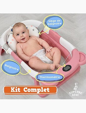 Vaschetta da bagno pieghevole - Termometro e cuscino inclusi - BEAR | SUPERBE BEBE