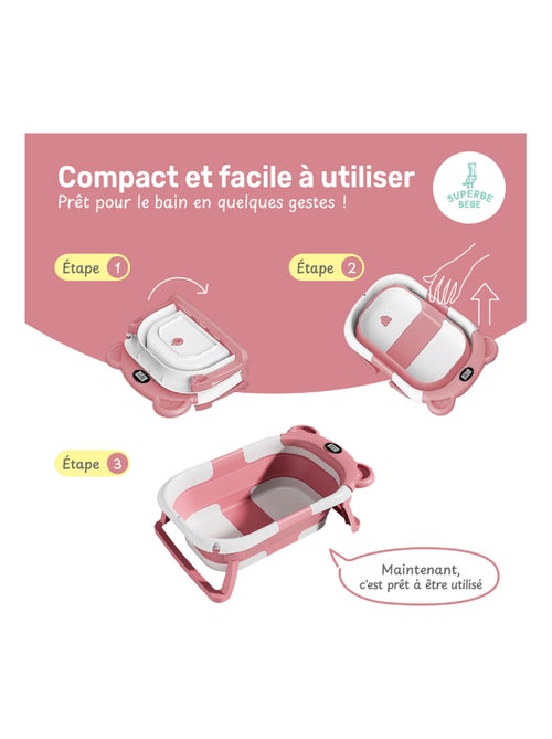 Vaschetta da bagno pieghevole - Termometro e cuscino inclusi - BEAR | SUPERBE BEBE - Kiabi