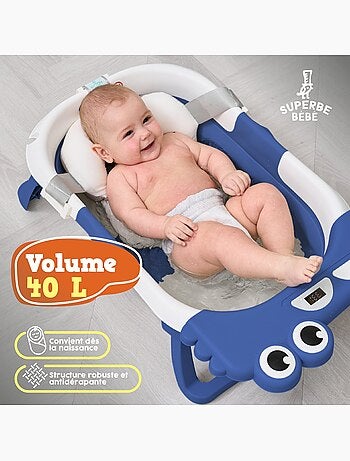 Vaschetta da bagno pieghevole - Termometro e cuscino inclusi - DINO | SUPERBE BEBE
