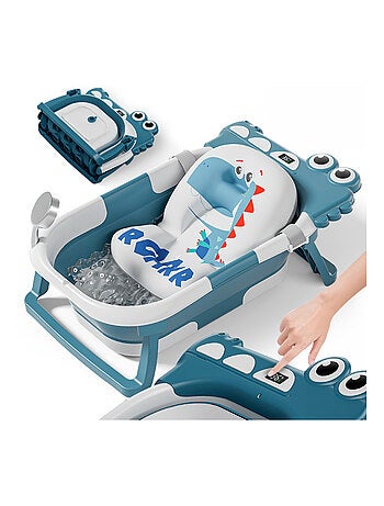 Vaschetta da bagno pieghevole - Termometro e cuscino inclusi - DINO | SUPERBE BEBE