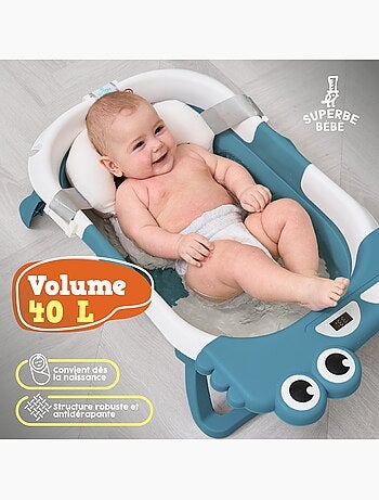 Vaschetta da bagno pieghevole - Termometro e cuscino inclusi - DINO | SUPERBE BEBE