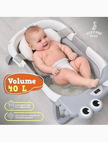 Vaschetta da bagno pieghevole - Termometro e cuscino inclusi - DINO | SUPERBE BEBE