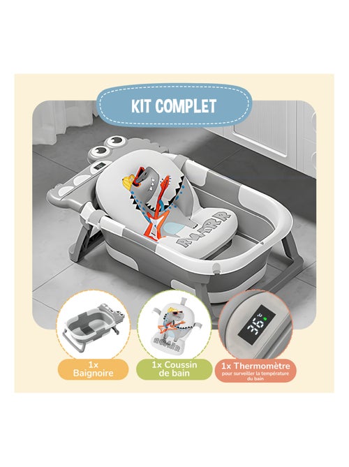 Vaschetta da bagno pieghevole - Termometro e cuscino inclusi - DINO | SUPERBE BEBE - Kiabi