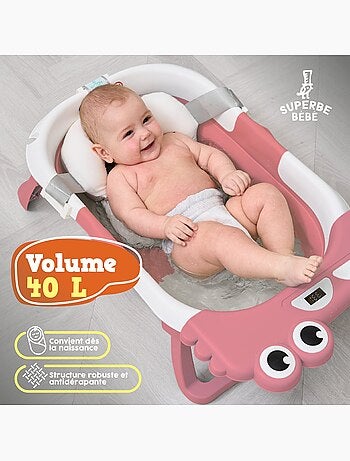 Vaschetta da bagno pieghevole - Termometro e cuscino inclusi - DINO | SUPERBE BEBE