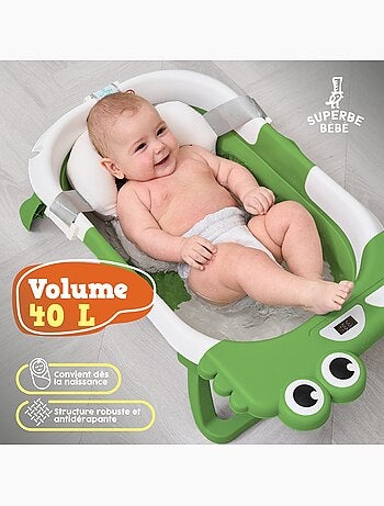 Vaschetta da bagno pieghevole - Termometro e cuscino inclusi - DINO | SUPERBE BEBE