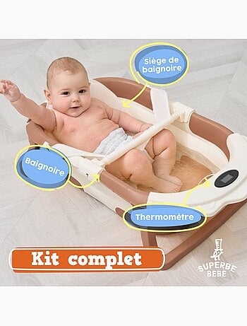 Vaschetta da bagno pieghevole - Termometro e cuscino inclusi - LION | SUPERBE BEBE
