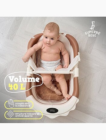 Vaschetta da bagno pieghevole - Termometro e cuscino inclusi - LION | SUPERBE BEBE