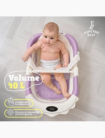 Vaschetta da bagno pieghevole - Termometro e cuscino inclusi - LION | SUPERBE BEBE