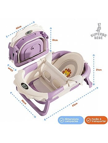 Vaschetta da bagno pieghevole - Termometro e cuscino inclusi - LION | SUPERBE BEBE